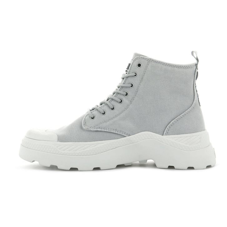 Palladium Pallakix Hi Canvas Men's Boots Light Grey | UK H879-INQ